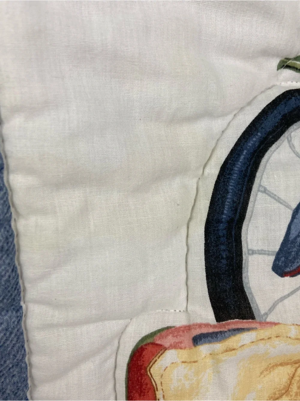 Blue Jean Teddy Bear Baby Vintage Comforter 32x42in
